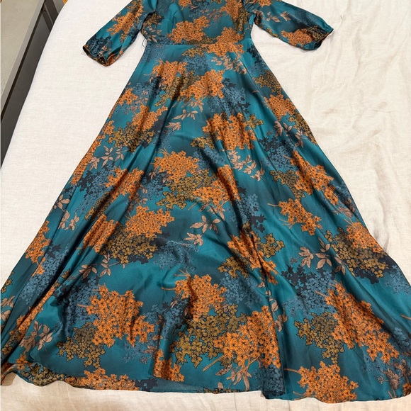Baltic Born Teal Maxi Dress with Rust Floral Print - Picture 5 of 8